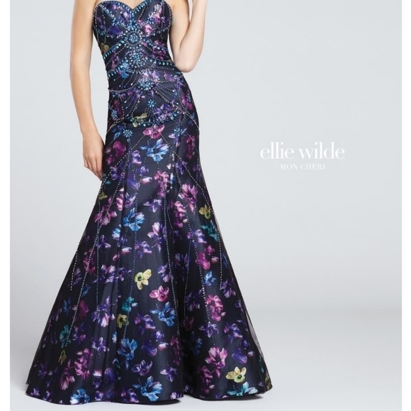 ELLIE Wilde mermaid sparkly sequin beaded prom wedding ball formal dress… - Picture 15 of 17